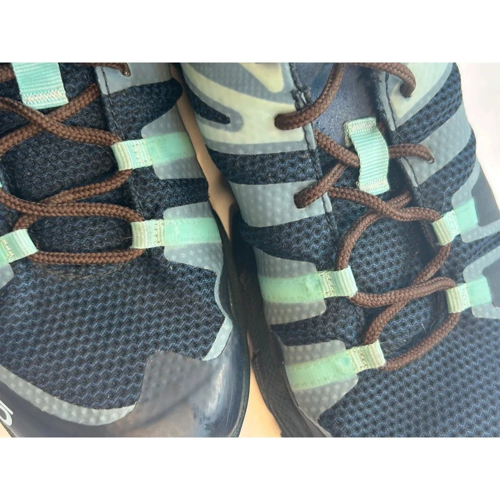 Oboz Arete Low Hiking Shoes Women 8.5 Blue Green Mesh Trail Sneakers 12402